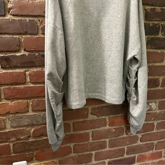 project social t urban outfitters | gray sweatshirt pleated sleeve - Picture 4 of 4